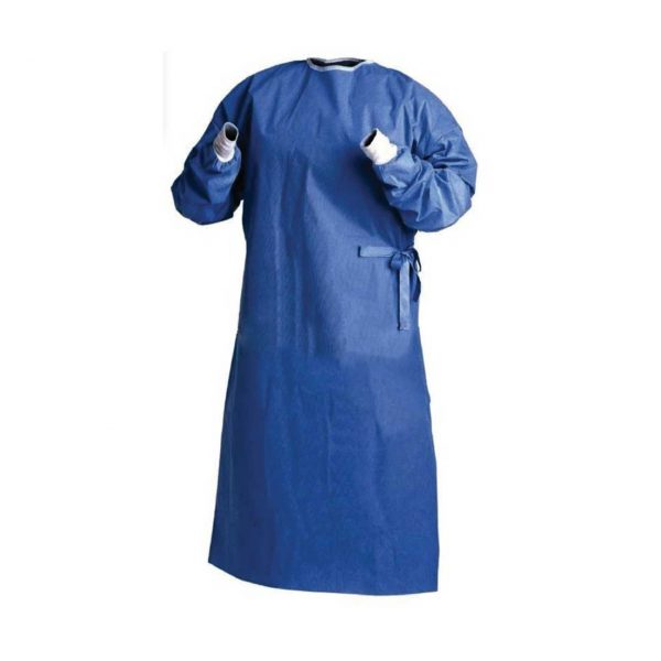 Disposable sterile reinforced surgical gown